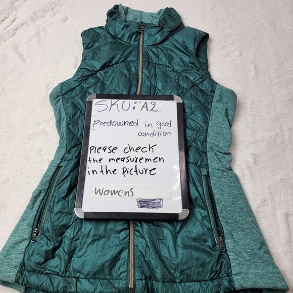 Lululemon Women's Forage Teal Down For A Run Slim Full-Zip Puffer Vest Size 8 - Picture 7 of 7